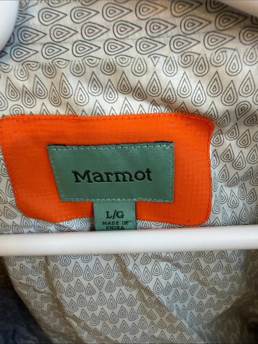 Marmot Kids Two-Tone Olive and Bright Orange Hooded Rain Jacket